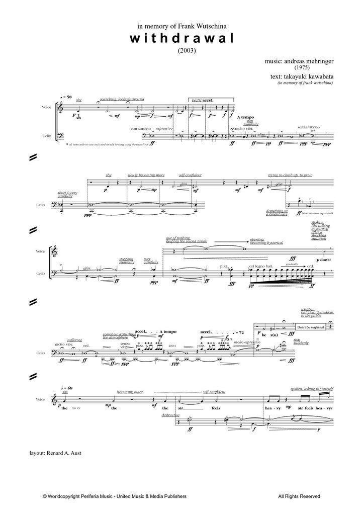 Withdrawal for Voice and Cello